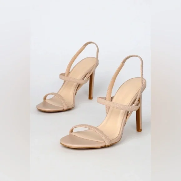 Lulu's Chic Beige Strappy Heels - Picture 2 of 3